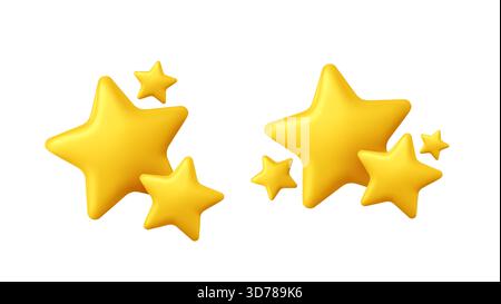 Helles Gelbes Sternhaufen Für Feier Thema, Verspielte Sternformen Für Kinder Und Freunde, Vektor-Illustration Hintergrund Stock Vektor