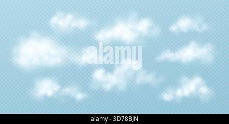 Vektor-Illustration Hintergrund Blauer Himmel Wolken Szene Stock Vektor