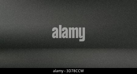 Minimalistisches, Leeres Photo Studio-Zimmer Mit Schwarzer Ästhetik. Abstraktes Rauschen Gradienten Hintergrund 3D leere Szene. Vektorabbildung Stock Vektor