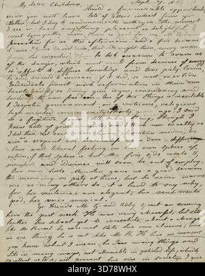 Peabody, Elizabeth Palmer, Mutter, als an MTPM und SAPH. 7. September 1834., 1834-09-07, Salem, MA, Buchstaben, 1 Doppelblatt und 1 Blatt, 5 geschriebene Seiten, 1 für Adresse Stockfoto