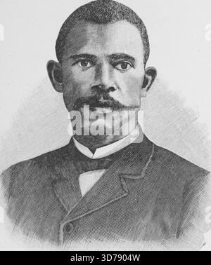 B. T. Washington, 1887, Publisher, G. M. Rewell & Co., Cleveland, O. Themen sind Afroamerikaner, Geschichte, Sklaverei und Bildung in den Vereinigten Staaten. Booker T. Washington (1856–1915) wird als einflussreicher Pädagoge hervorgehoben Stockfoto