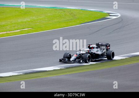 Fernando Alonsos Auto beim Großen Preis von Großbritannien 2016 Stockfoto