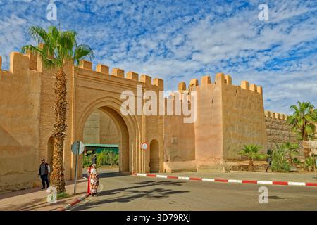 Taroudant Stadtmauern östlich von Agadir in der Provinz Souss-Massa, Marokko. Stockfoto