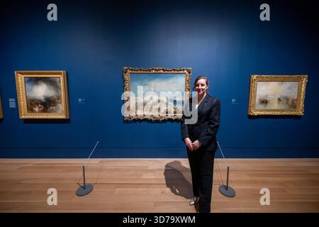 London, UK, 24. November 2025, Turner and Constable: Rivals and Originals at Tate Britain, das vom 27. November bis 12. April 2026 eröffnet wird. Es ist die erste Ausstellung, die das miteinander verflochtene Leben von JMW Turner und John Constable erforscht. Es ist der 250. Geburtstag dieser beiden ikonischen britischen Maler. Einige Gemälde wurden lange nicht mehr gezeigt. Andrew Lalchan Photography/Alamy Live News Stockfoto