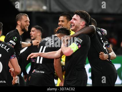 Alkmaar Niederlande 18. Mai 2023 UEFA Europa Conference League AZ Alkmaar vs West Ham United Halbfinale. West Ham-Spieler feiern Th Stockfoto