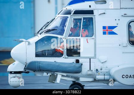 Der Isländische Küstenwache Hubschrauber Stockfoto