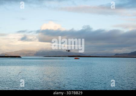 Der Isländische Küstenwache Hubschrauber Stockfoto