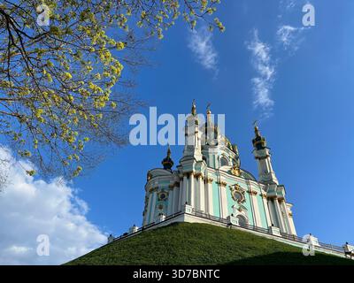 Kiew Hauptstadt der Ukraine malerischer Blick auf die Andreakirche Stockfoto