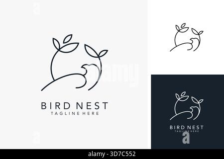 Logodesign mit Vogelnest Stock Vektor