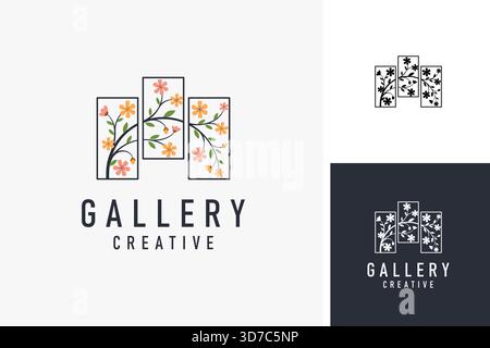 Design des Logo-Symbols der Kunstgalerie Stock Vektor