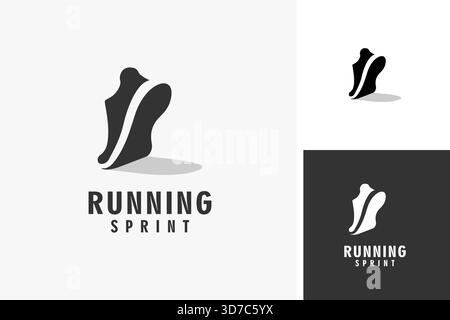 Design-Illustration mit Logo-Symbol für Laufschuhe Stock Vektor