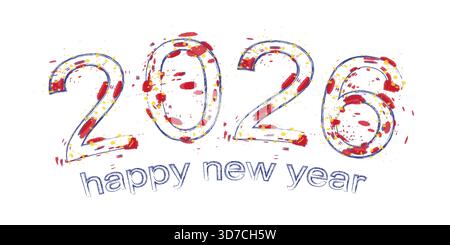 2026 Jahre im Grunge-Stil. Vektorillustration für Feiertagsgrunge. Stock Vektor