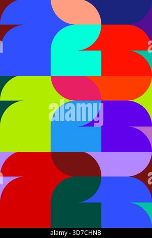 Lebendige abstrakte geometrische Formen in einem modernen Muster. Vektorabbildung Stock Vektor