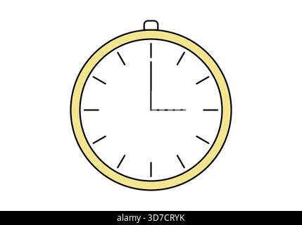 Uhrensymbol, Illustration des flachen Vektors. Stock Vektor