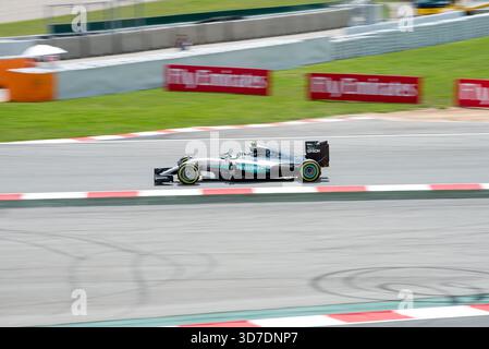 HY3DYJ BARCELONA – 13. MAI: Lewis Hamilton fährt das Mercedes AMG Petronas F1 Team auf dem Circuit de Cataluny auf der Rennstrecke für den Großen Preis der spanischen Formel 1 Stockfoto