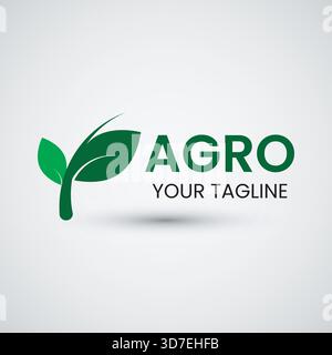 Blatt-Logo-Symbol für Agronomie Bauernhof Erde grüne Landlinie Stil grafisches Symbol Vektor-Illustration Stock Vektor
