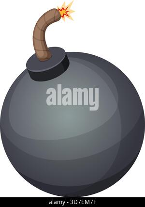 Eine Bombe explodiert in der Luft mit einer roten und orangen Flamme. Die Explosion ist sehr stark und die Bombe ist sehr groß Stock Vektor