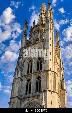 Tour Pey Berland, Glockenturm der gotischen Kathedrale, 15. Jahrhundert, Bordeaux, Aquitanien, Gironde, Frankreich, Europa Stockfoto