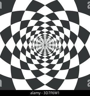 Ein Schwarzweißbild einer Spirale mit weißem Hintergrund Stock Vektor