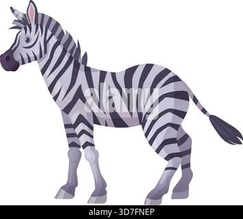 Comic-Zebra. Safari-Tierwelt. Afrikanisches Tiersymbol isoliert auf weißem Hintergrund Stock Vektor