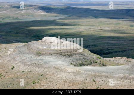 Badlands- und Tallandschaft im Grasslands National Park East Block, Saskatchewan, Kanada Stockfoto