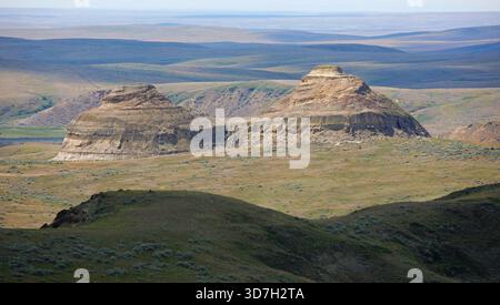 Badlands Landschaft im Grasslands National Park East Block, Saskatchewan, Kanada Stockfoto