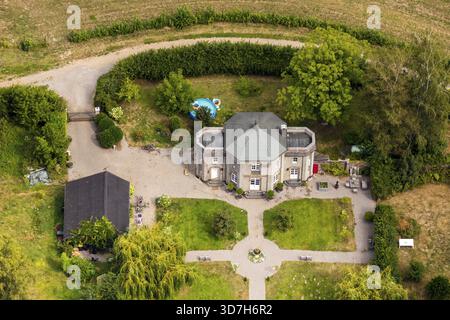 Luftaufnahme, MAURISCHER PAVILLON, Hochzeitsort, Rheurdt, Ruhrgebiet, Niederrhein, Nordrhein-Westfalen, Deutschland, DE, Europa, Vogelperspektive, aus der Luft Stockfoto