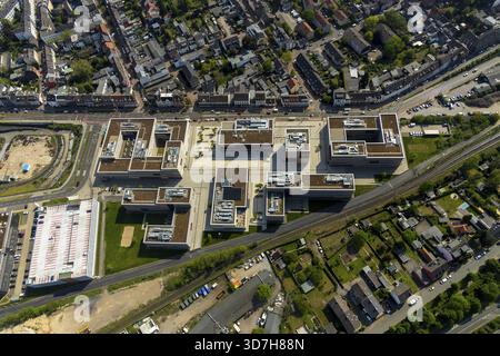 Luftaufnahme der HRW Hochschule Ruhr West in Mülheim an der Ruhr im Ruhrgebiet im Bundesland Nordrhein-Westfalen Stockfoto