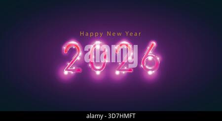 2026 Begrüßungsdesign. Neujahr 2026. Happy New Year Hintergrund. Stock Vektor