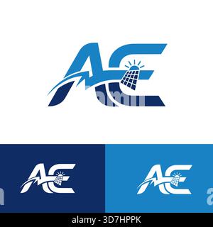 Modernes AE Letter Logo mit dynamischem Swoosh-Konzept für Technologie und Corporate Branding. Stock Vektor
