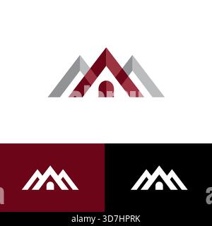 Modernes geometrisches M-Logo-Design mit abstrakter Bergform für Business-Branding-Vektor-Illustration Stock Vektor