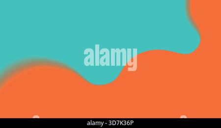 Blaugrün und orange gewellter Hintergrund. Stock Vektor