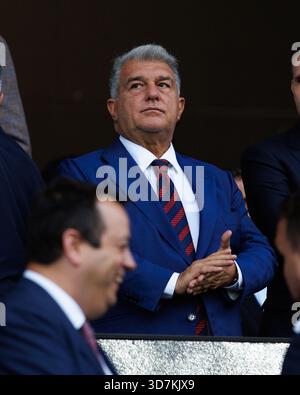 Barcelona, Spanien. Oktober 2025. Der Präsident Joan Laporta spielte beim LaLiga EA Sports Match zwischen dem FC Barcelona und Girona FC Stockfoto