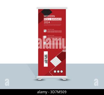 Modernes Business Roll-Up Banner vertikale Designvorlage für Broschüren, Business, Flyer, Infografiken Stock Vektor