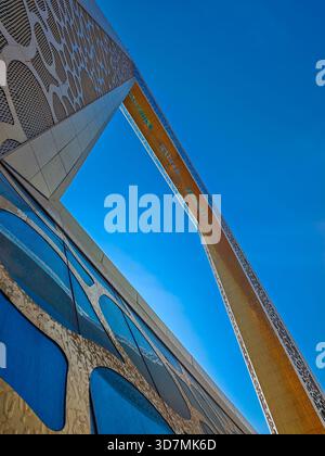 Dubai Rahmen. Hervorragendes Architektur-Wolkenkratzergebäude in Dubai City, VAE. Einer der meistbesuchten Orte und Aktivitäten in Dubai Stockfoto