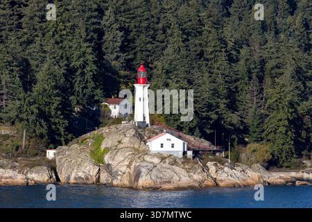 Point Atkinson Lighthouse am Burrard Inlet, West Vancouver, British Columbia, Kanada Stockfoto