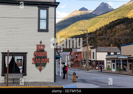 Historischer Red Onion Saloon in Skagway, Alaska, USA Stockfoto