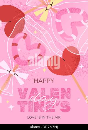 Valentinstag-Grußkarte oder Poster. Stock Vektor