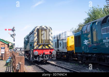 British Railways Class 08 Diesel-Rangierlokomotive bei der Great Central Railway, Loughborough, Leicestershire, England Stockfoto