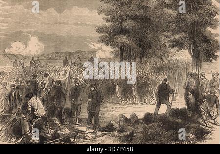 General Trochu begrüßte seine Truppen während der Belagerung von Paris im Deutsch-Französischen Krieg. Stockfoto