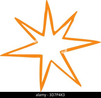 Funkelnde Sterne, handgezeichnete Kritzelei. Vektor-Doodle-Illustration Symbol isoliert auf weiß bg. Stock Vektor