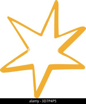 Funkelnde Sterne, handgezeichnete Kritzelei. Vektor-Doodle-Illustration Symbol isoliert auf weiß bg. Stock Vektor