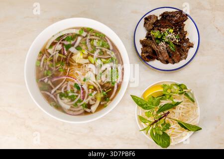 Gegrilltes Rindfleisch Ribeye Pho Stockfoto