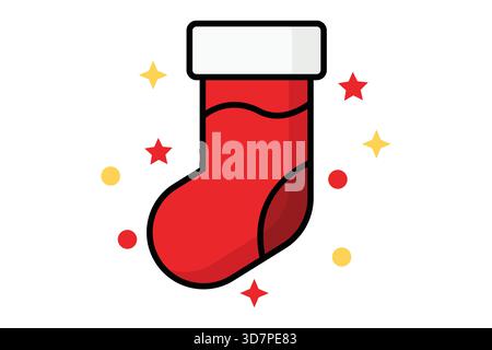 Symbol für den Lagerbestand. Farbiger Symbolstil. Symbol für weihnachten. Vektor-Illustration für weihnachtselemente Stock Vektor