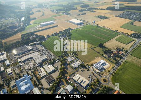 Gewerbepark Vatheuershof, Gewerbepark Vatheuershof-Sued, Autowaschanlage und ehemalige Kompostierungsanlage, Ahlen, Ruhrgebiet, Nordrhein-Westfalen, Germa Stockfoto