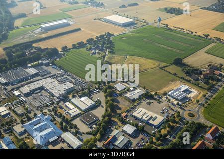 Gewerbepark Vatheuershof, Gewerbepark Vatheuershof-Sued, Autowaschanlage und ehemalige Kompostierungsanlage, Ahlen, Ruhrgebiet, Nordrhein-Westfalen, Germa Stockfoto