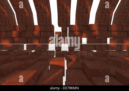 3D-Darstellung von Hintergründen abstrakt. 3D-Darstellung einfacher Geometrischer Darstellung Stockfoto