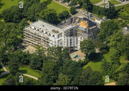 Kurgarten und Villa an der Kupferstraße am Esselbad, Eslohe, Sauerland, Nordrhein-Westfalen, Deutschland, DEU, Europa, Luftaufnahme, Vogelperspektive, Stockfoto