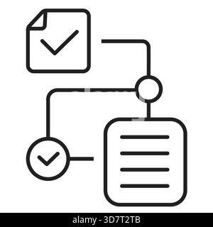 Workflow-Prozess mit abgeschlossenen Aufgaben und Datenliste Stock Vektor
