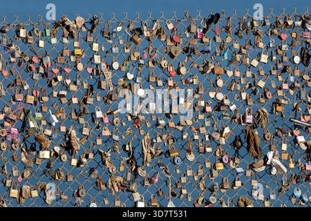Love Locks on Fence in der Golden Gate National Recreation Area Stockfoto